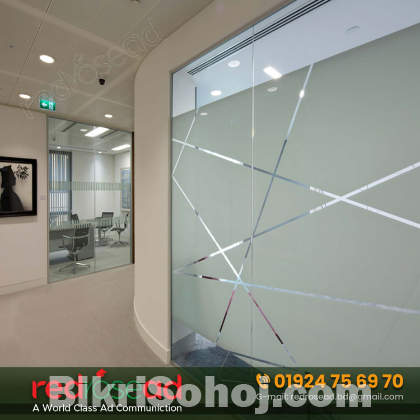 The best Frosted office glass sticker design in Bangladesh
